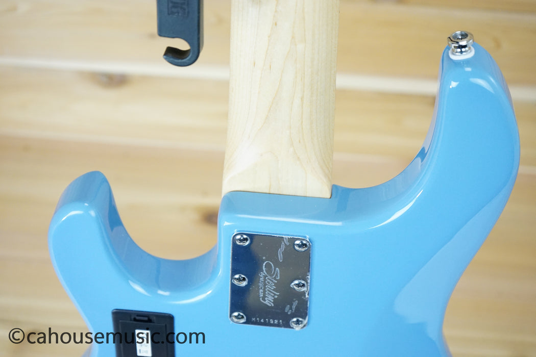 Sterling by Music Man SUB Series StingRay 5 String Bass Guitar Chopper Blue