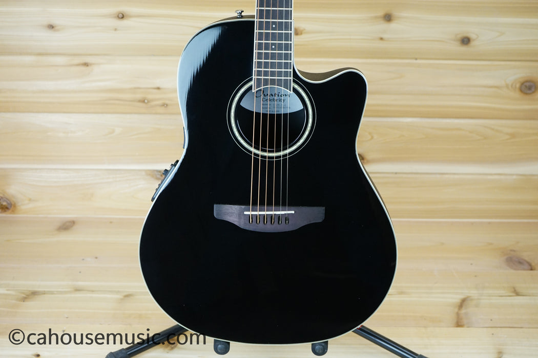 Ovation Celebrity Traditional CS24-5 Mid-Depth Acoustic-Electric Guitar Black B-Stock