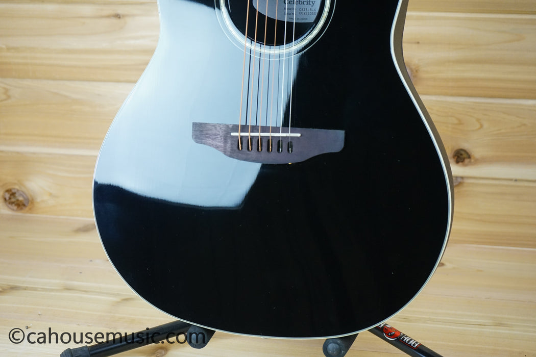 Ovation Celebrity Traditional CS24-5 Mid-Depth Acoustic-Electric Guitar Black B-Stock
