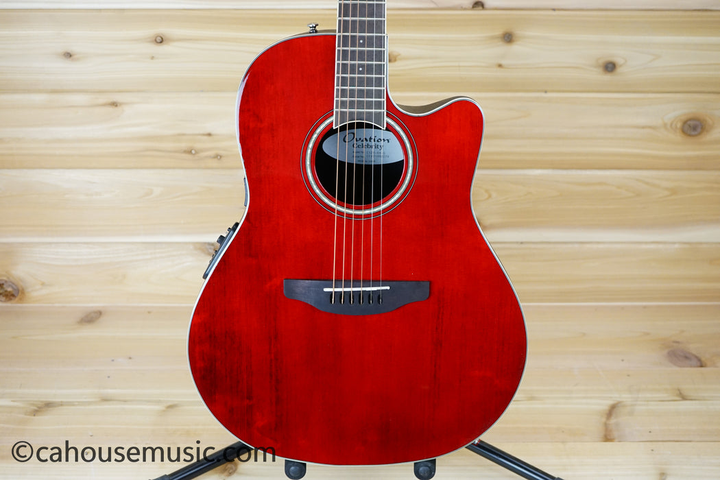 Ovation Celebrity Traditional CS24-RR Ruby Red Acoustic-Electric Guitar B-Stock