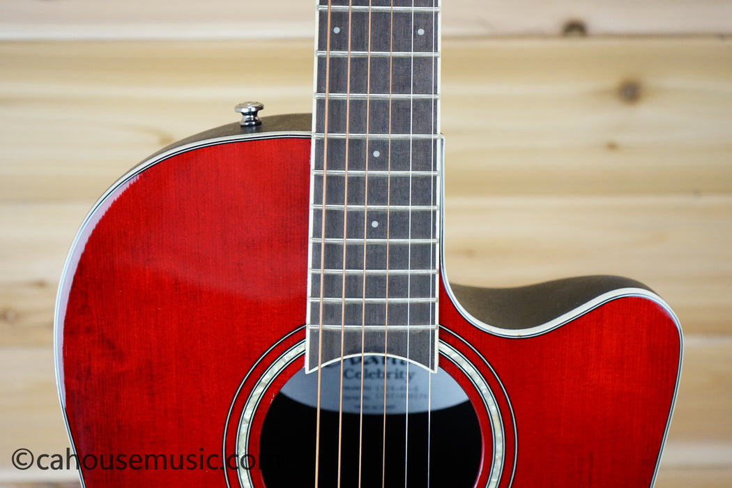 Ovation Celebrity Traditional CS24-RR Ruby Red Acoustic-Electric Guitar B-Stock