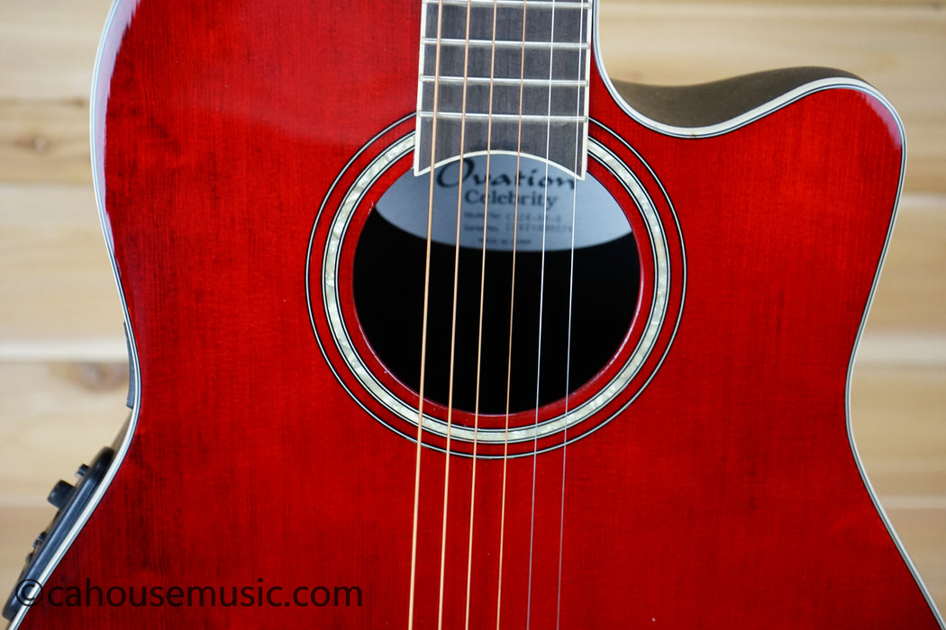 Ovation Celebrity Traditional CS24-RR Ruby Red Acoustic-Electric Guitar B-Stock
