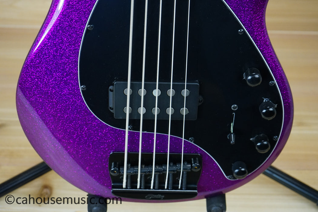 Sterling by Music Man StingRay5 5-String Bass Guitar Purple Sparkle B-Stock