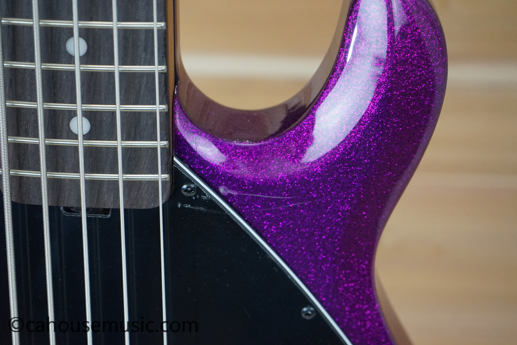 Sterling by Music Man StingRay5 5-String Bass Guitar Purple Sparkle B-Stock