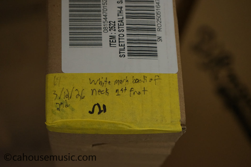 Schecter Stiletto Stealth-4 Bass Guitar Satin Black B-Stock
