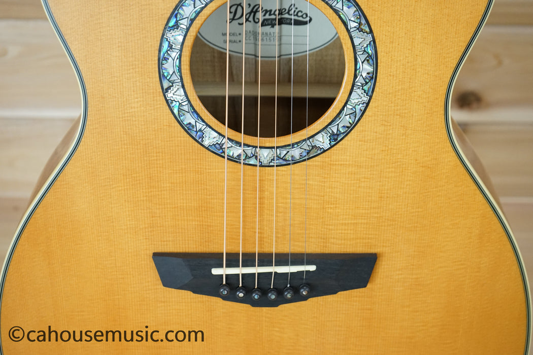 D'Angelico Deluxe Tammany Antique Natural Prototype Orchestra Acoustic-Electric Guitar