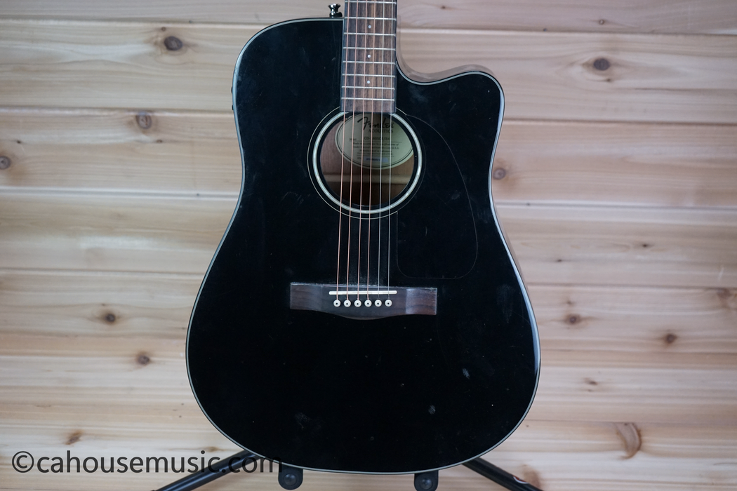 Fender CD-140SCE Dreadnought Acoustic-Electric Guitar Black Used