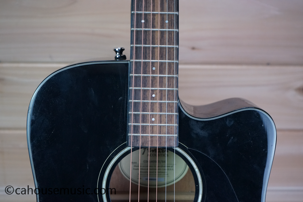 Fender CD-140SCE Dreadnought Acoustic-Electric Guitar Black Used