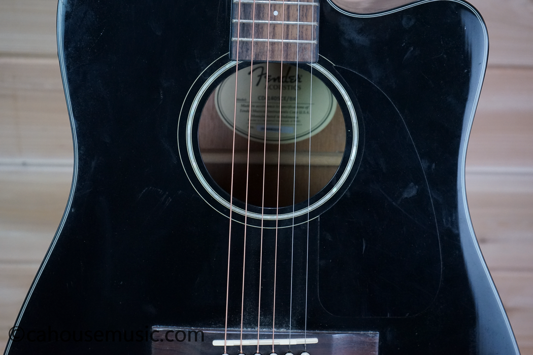 Fender CD-140SCE Dreadnought Acoustic-Electric Guitar Black Used