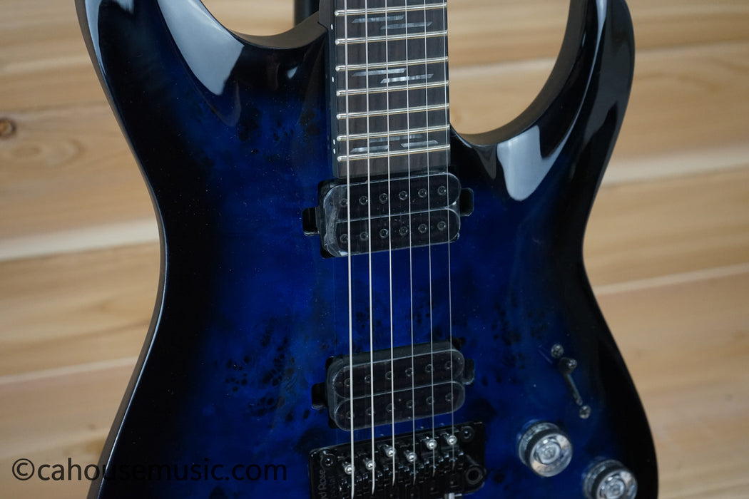 Schecter Omen Elite-6 FR See Thru Blue Burst Solid Body Electric Guitar B-Stock