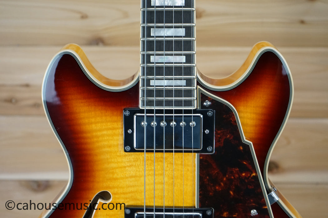 D'Angelico Premier Mini DC XT Semi-Hollow Electric Guitar Vintage Sunburst B-Stock