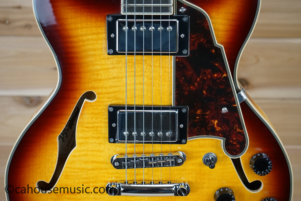 D'Angelico Premier Mini DC XT Semi-Hollow Electric Guitar Vintage Sunburst B-Stock