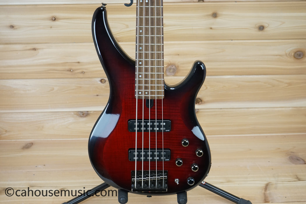 Yamaha TRBX605FM 5-String Bass Guitar Dark Red Burst B-Stock