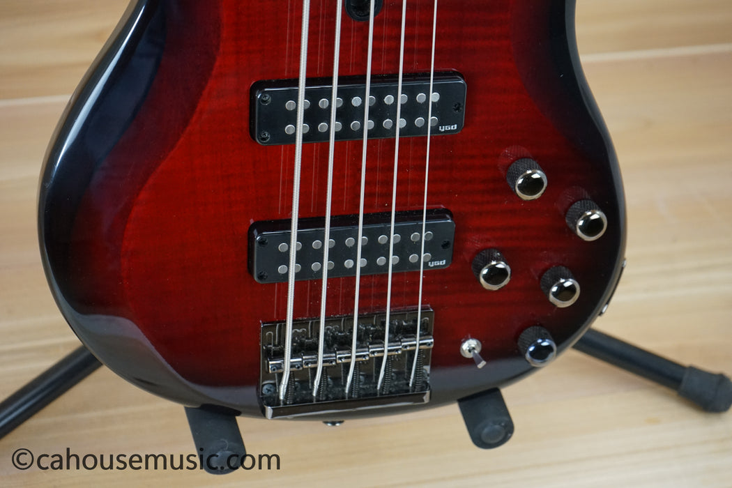 Yamaha TRBX605FM 5-String Bass Guitar Dark Red Burst B-Stock