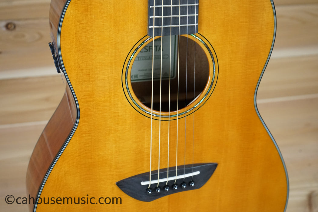 Yamaha CSF-TA TransAcoustic Parlor Acoustic-Electric Guitar Vintage Natural B-Stock