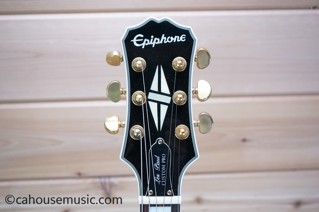 Epiphone Les Paul Custom Pro Alpine White Electric Guitar Used