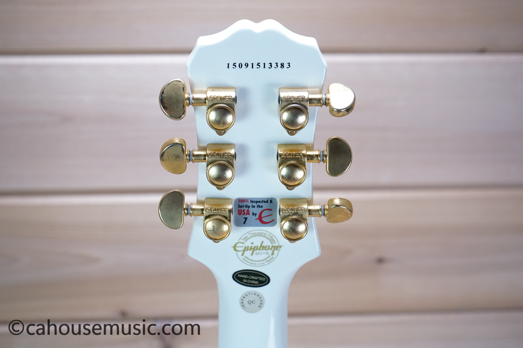 Epiphone Les Paul Custom Pro Alpine White Electric Guitar Used