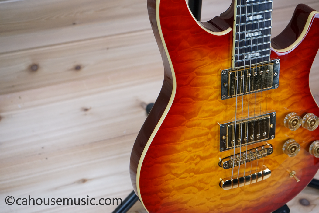 Peavey HP Signature Series EXP Quilted Top Electric Guitar Cherry Sunburst Used