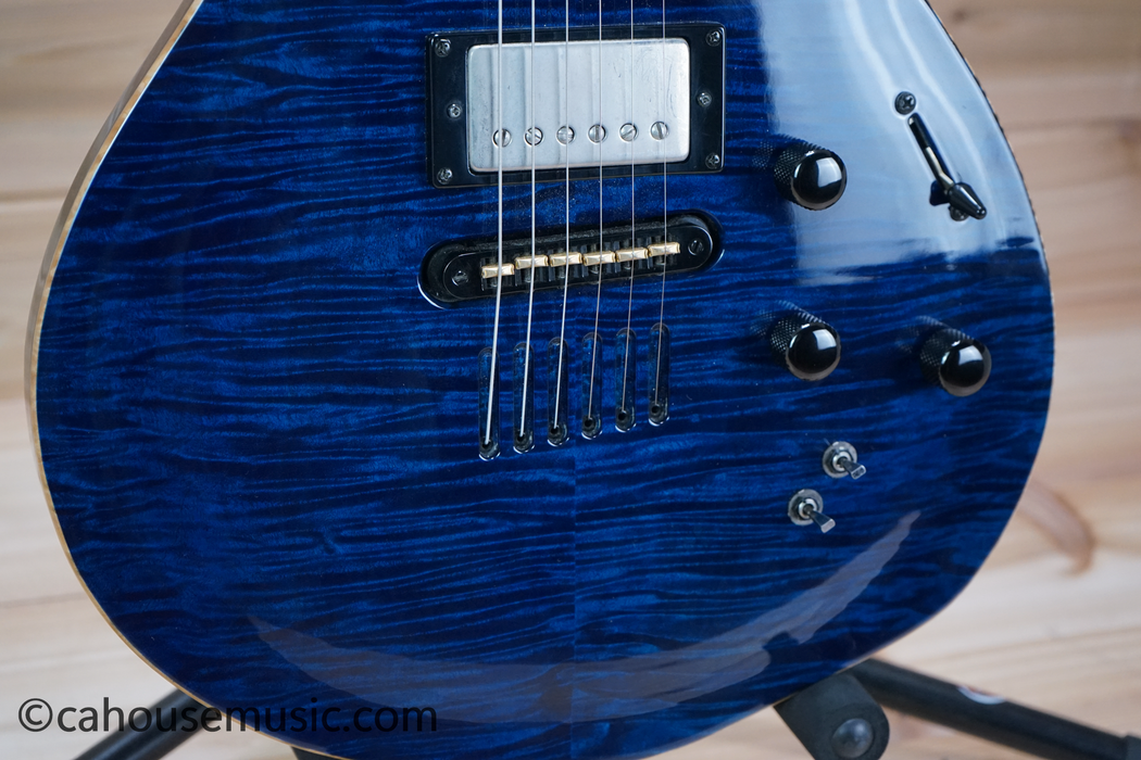 Godin LGX-SA Trans Blue Flame AAA Solid Body Electric Guitar Used