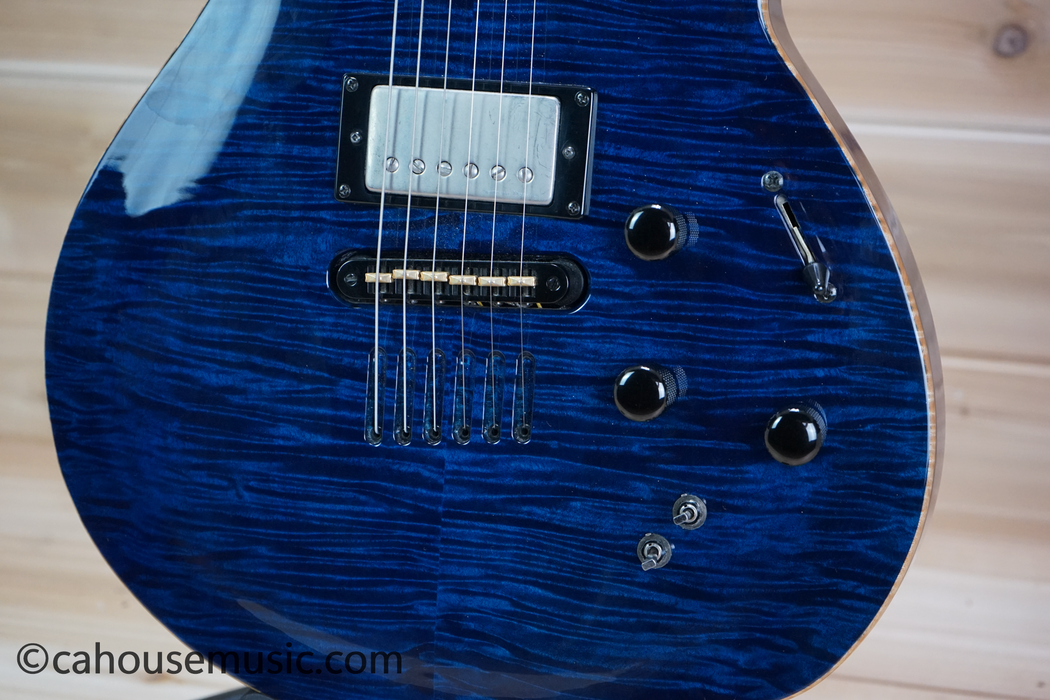 Godin LGX-SA Trans Blue Flame AAA Solid Body Electric Guitar Used