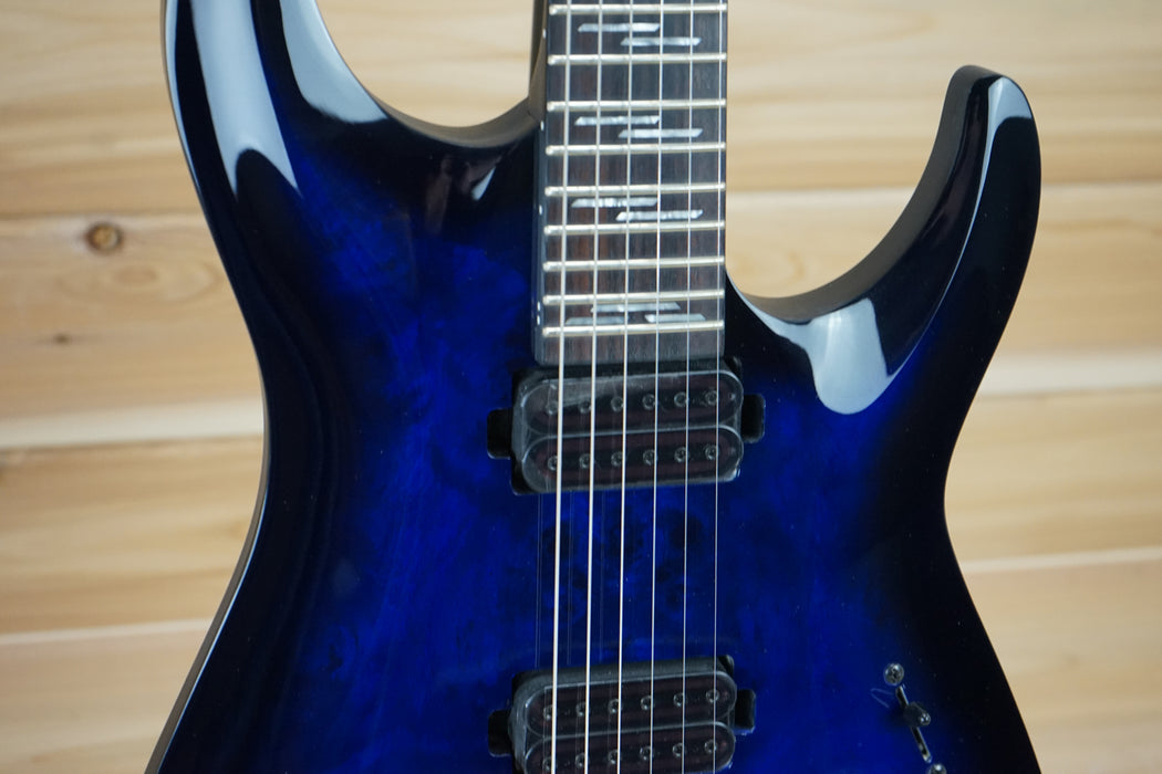Schecter Omen Elite-6 See-Thru Blue Burst Solid Body Electric Guitar B-Stock
