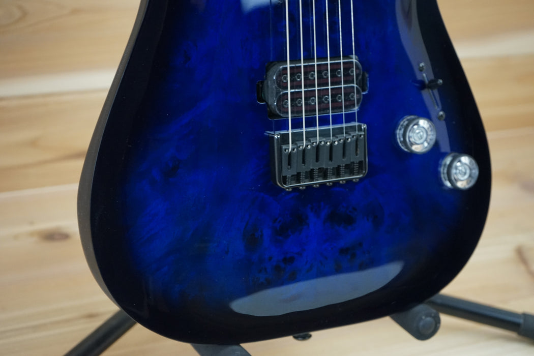 Schecter Omen Elite-6 See-Thru Blue Burst Solid Body Electric Guitar B-Stock