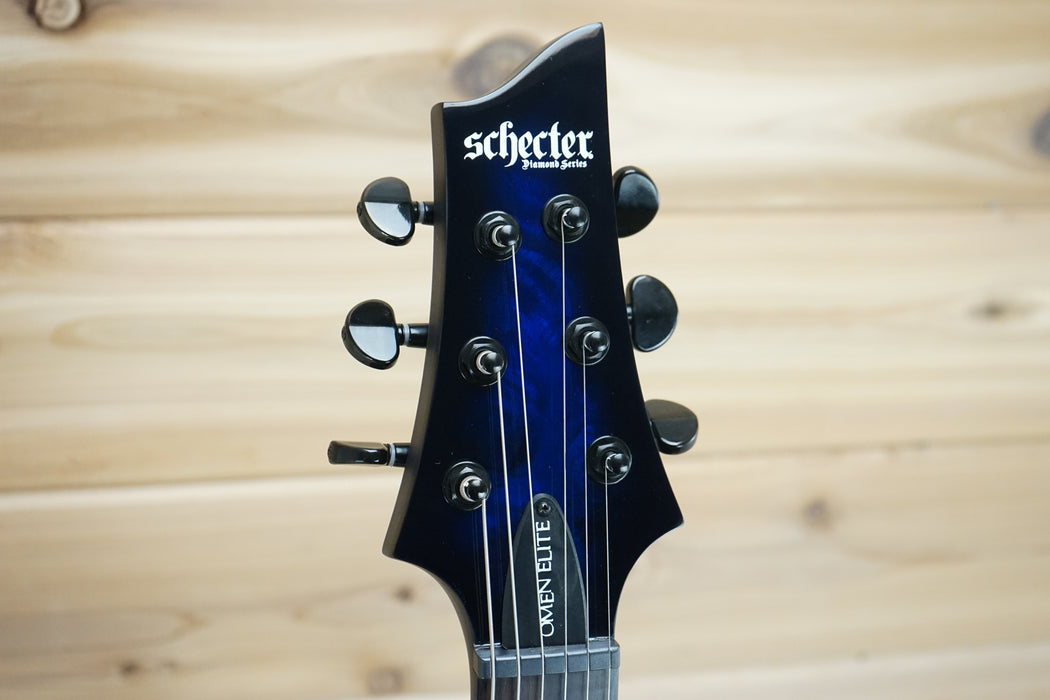 Schecter Omen Elite-6 See-Thru Blue Burst Solid Body Electric Guitar B-Stock
