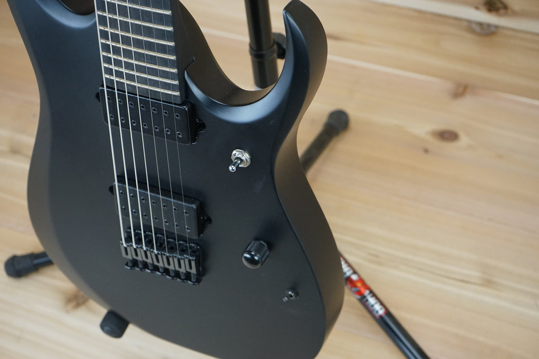 Ibanez Iron Label RGDRB71 7-String Electric Guitar Black Flat B-Stock