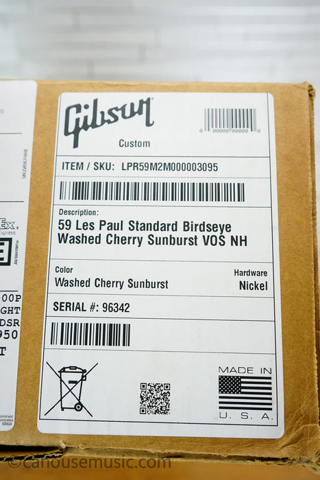 1959 Gibson Les Paul Standard Reissue Birdseye VOS – Washed Cherry Sunburst
