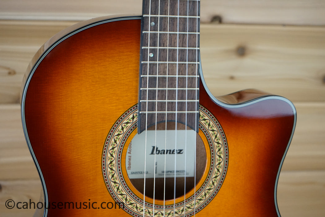 Ibanez GA35TCE Thinline Cutaway Classical-Electric Guitar Violin Sunburst B-Stock