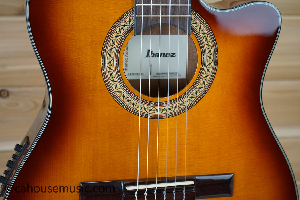 Ibanez GA35TCE Thinline Cutaway Classical-Electric Guitar Violin Sunburst B-Stock