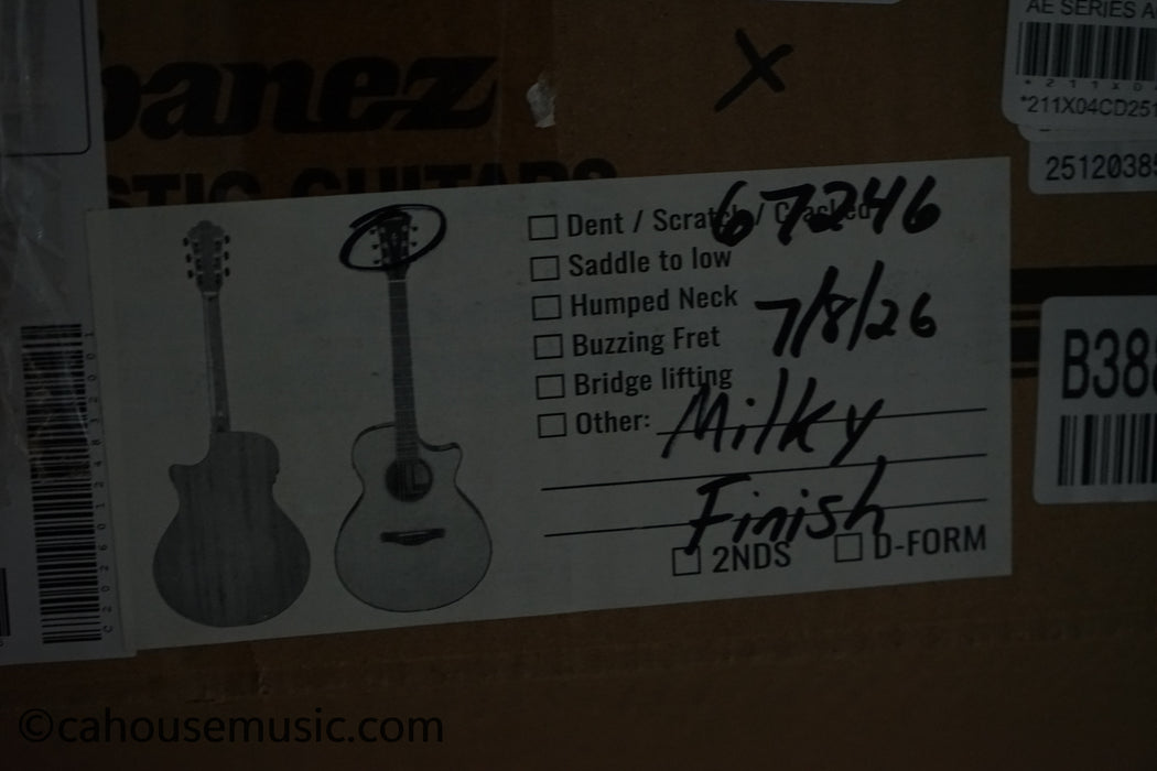 Ibanez AE275BT AE Baritone Acoustic-Electric Guitar Natural Low Gloss B-Stock
