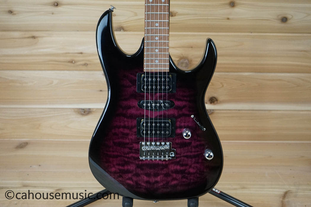 Ibanez Gio GRX70QA Solid Body Electric Guitar Transparent Violet Sunburst B-Stock