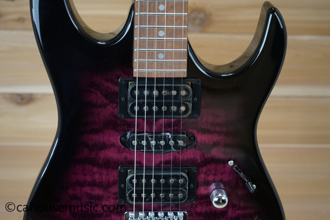 Ibanez Gio GRX70QA Solid Body Electric Guitar Transparent Violet Sunburst B-Stock