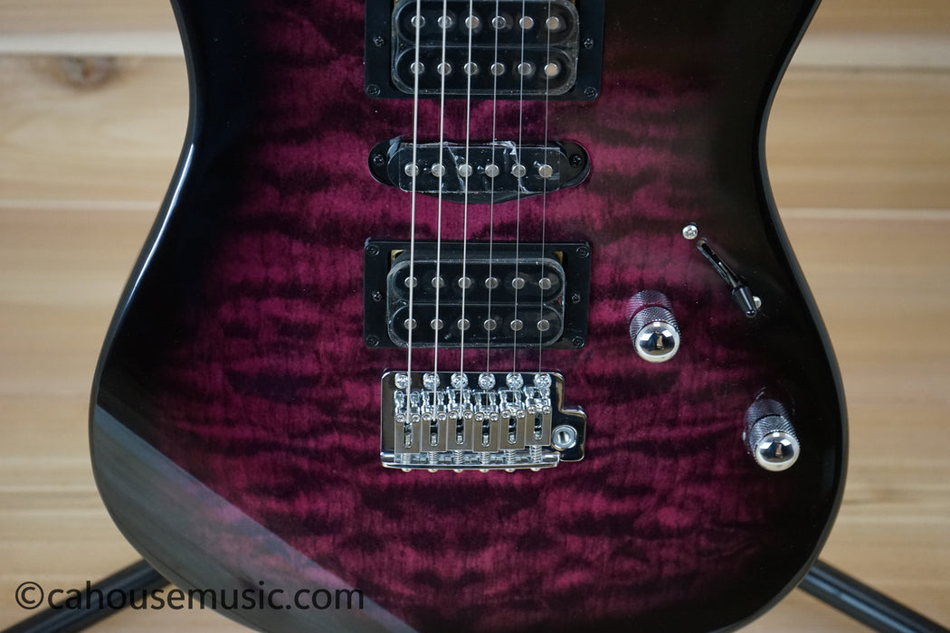 Ibanez Gio GRX70QA Solid Body Electric Guitar Transparent Violet Sunburst B-Stock