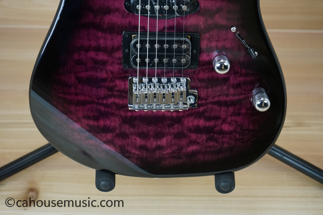 Ibanez Gio GRX70QA Solid Body Electric Guitar Transparent Violet Sunburst B-Stock