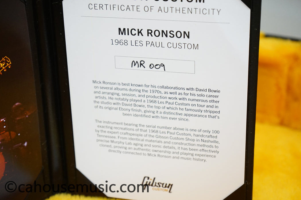 Gibson 68' Les Paul Custom Mick Ronson Signature Electric Guitar - Antique Natural