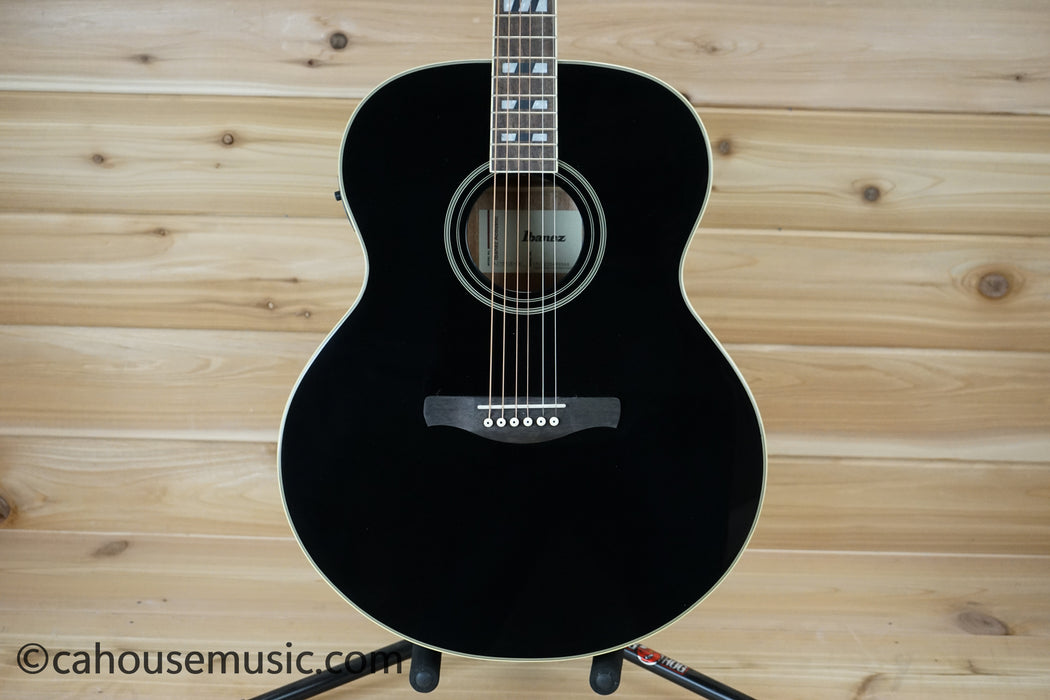 Ibanez AJ70M1E Artwood Jumbo Acoustic-Electric Guitar Black High Gloss B-Stock