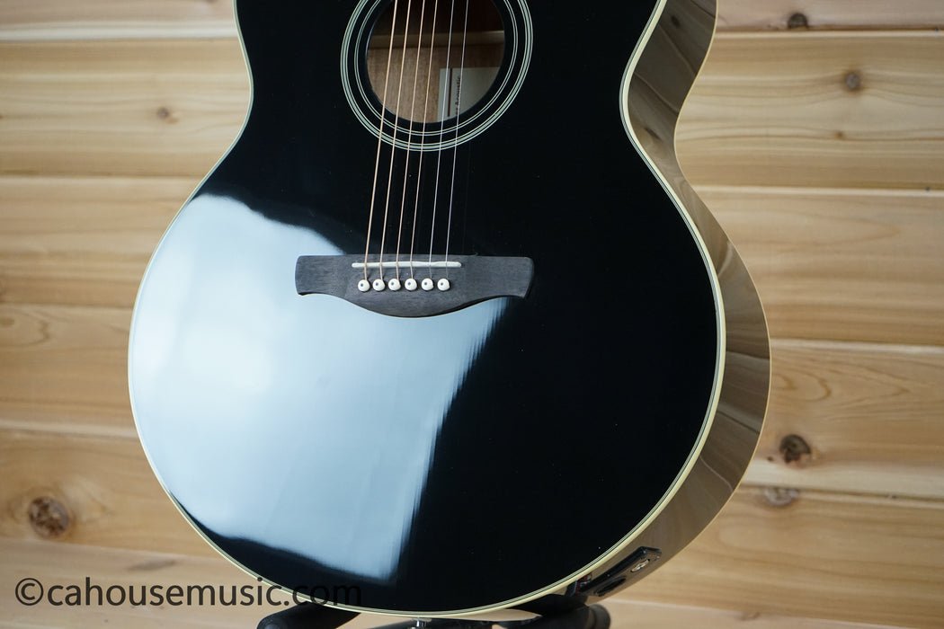 Ibanez AJ70M1E Artwood Jumbo Acoustic-Electric Guitar Black High Gloss B-Stock