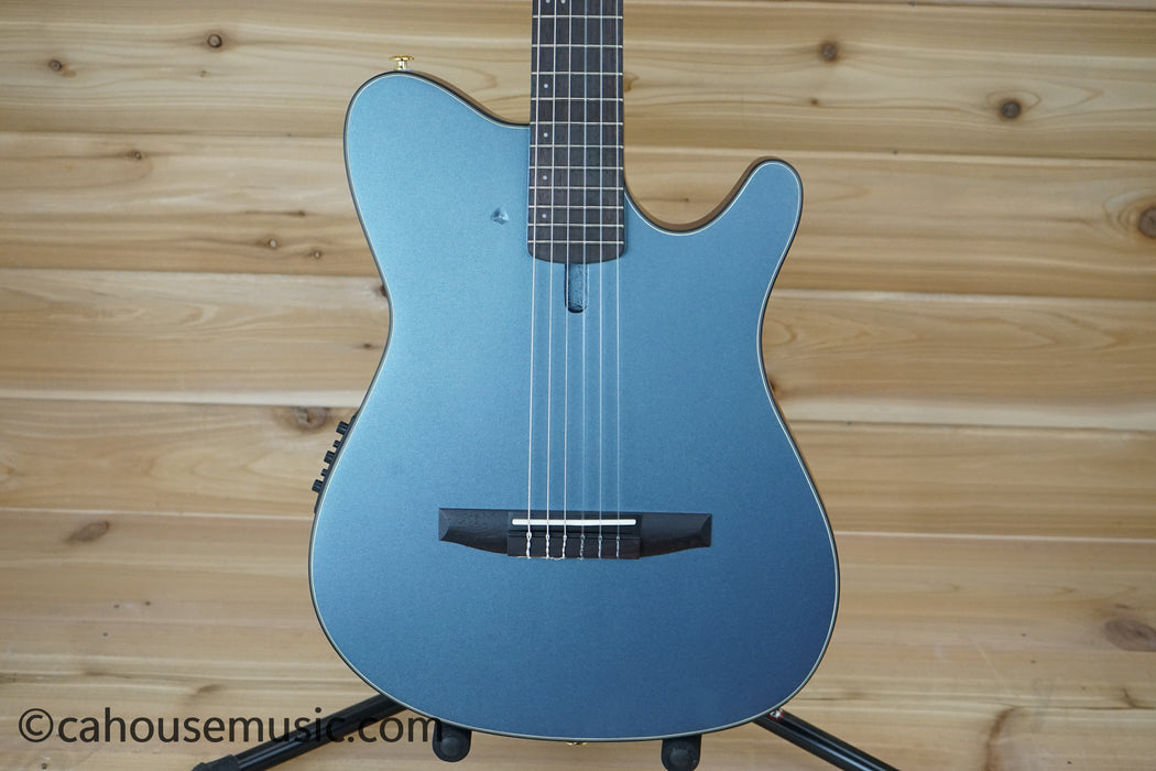 Ibanez FRH10N Thinline Nylon Acoustic-Electric Guitar Indigo Blue Metallic Flat B-Stock