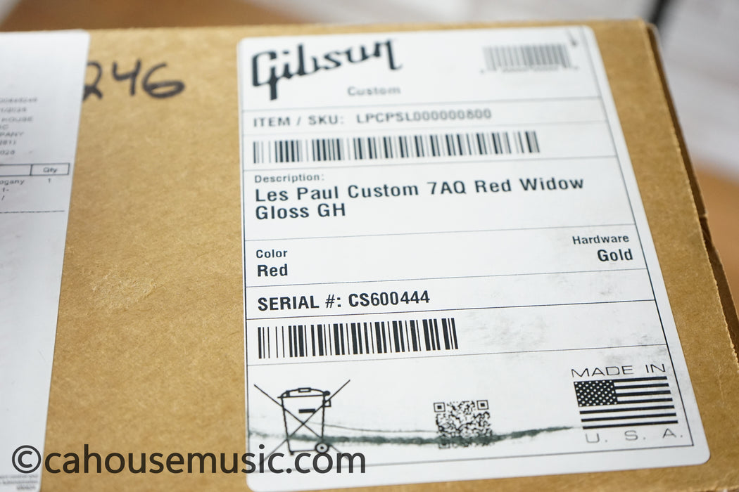 Gibson Custom Shop Les Paul Custom Figured 7A Quilt Top Electric Guitar - Red Widow
