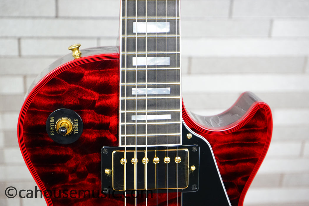 Gibson Custom Shop Les Paul Custom Figured 7A Quilt Top Electric Guitar - Red Widow
