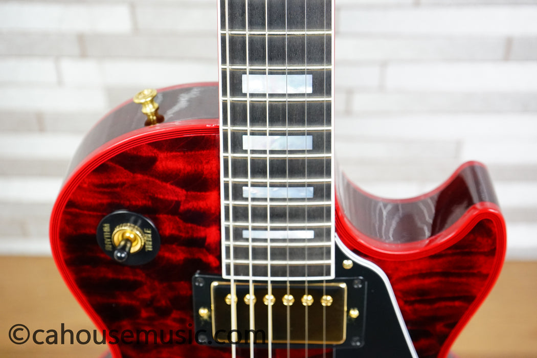 Gibson Custom Shop Les Paul Custom Figured 7A Quilt Top Electric Guitar - Red Widow