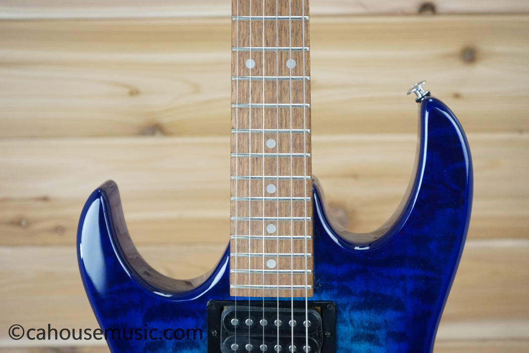 Ibanez GRX70QAL Left-Handed Electric Guitar Transparent Blue Burst B-Stock