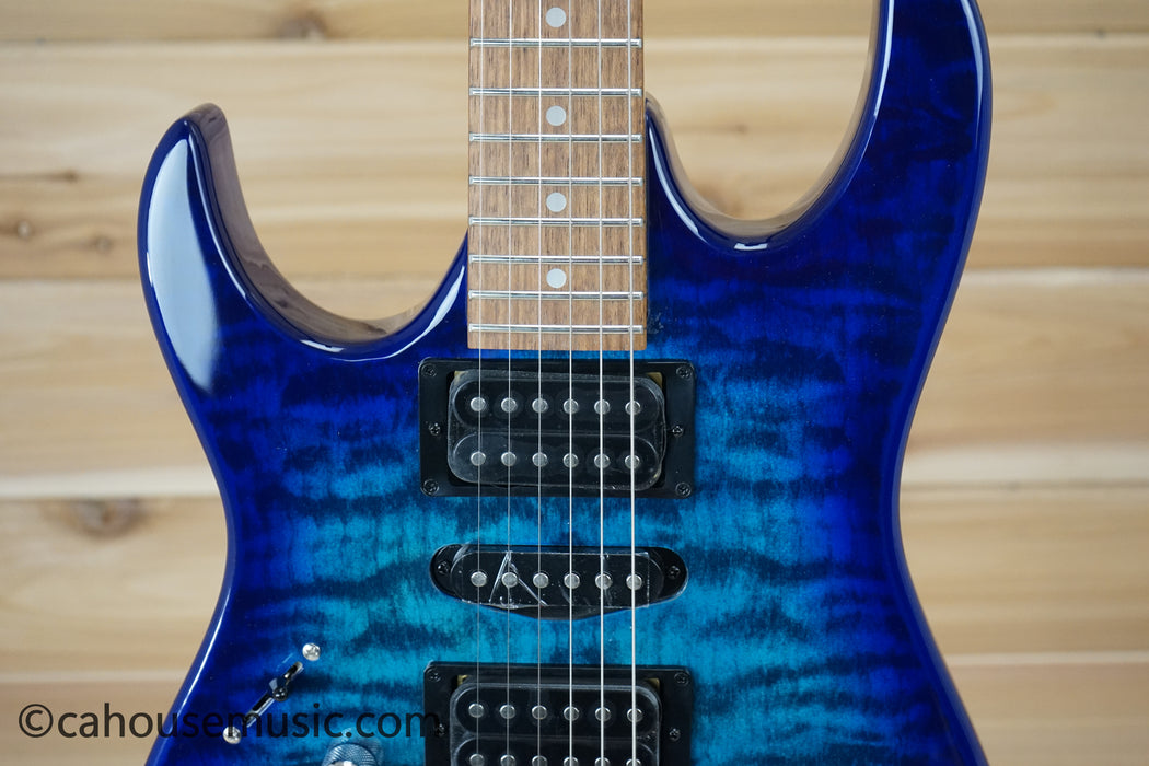 Ibanez GRX70QAL Left-Handed Electric Guitar Transparent Blue Burst B-Stock
