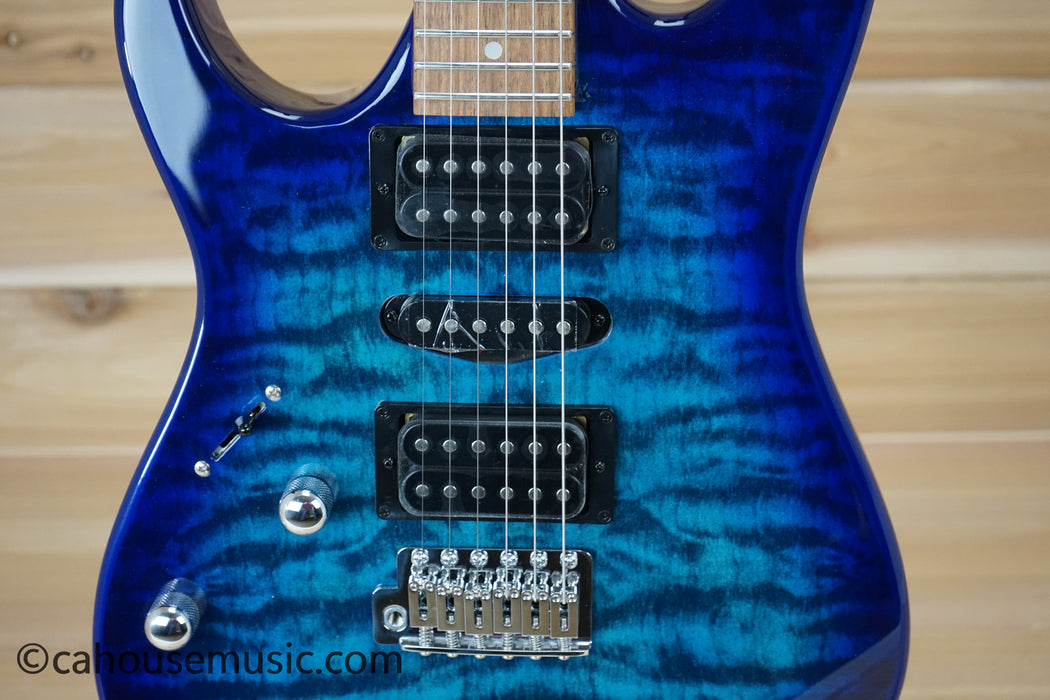 Ibanez GRX70QAL Left-Handed Electric Guitar Transparent Blue Burst B-Stock