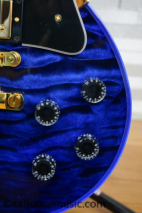 Gibson Custom Shop Special Order Les Paul Custom Figured 7A Quilt Top - Blue Widow
