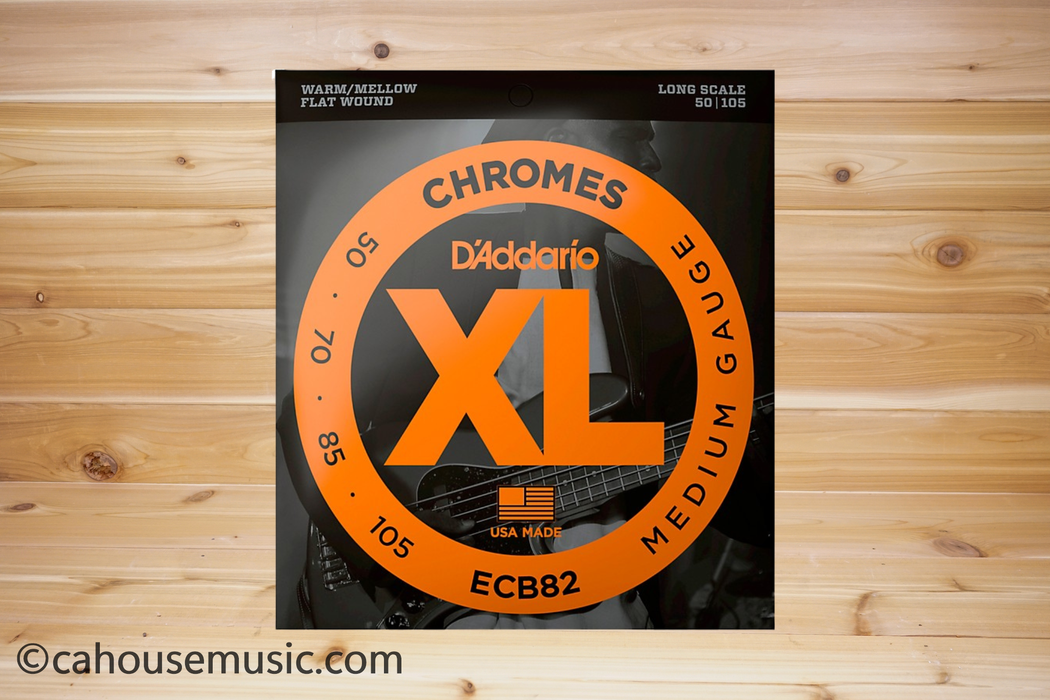 D'Addario ECB82 XL Chromes Flatwound Bass Guitar Strings