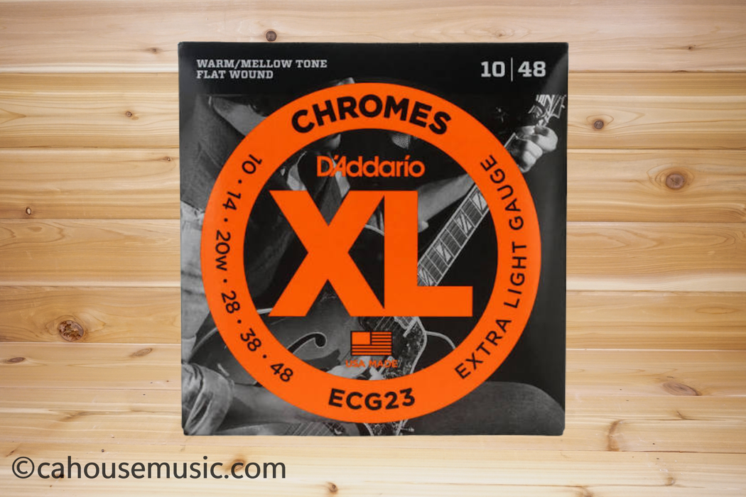 D'Addario ECG23 XL Chromes Flat Wound Electric Guitar Strings