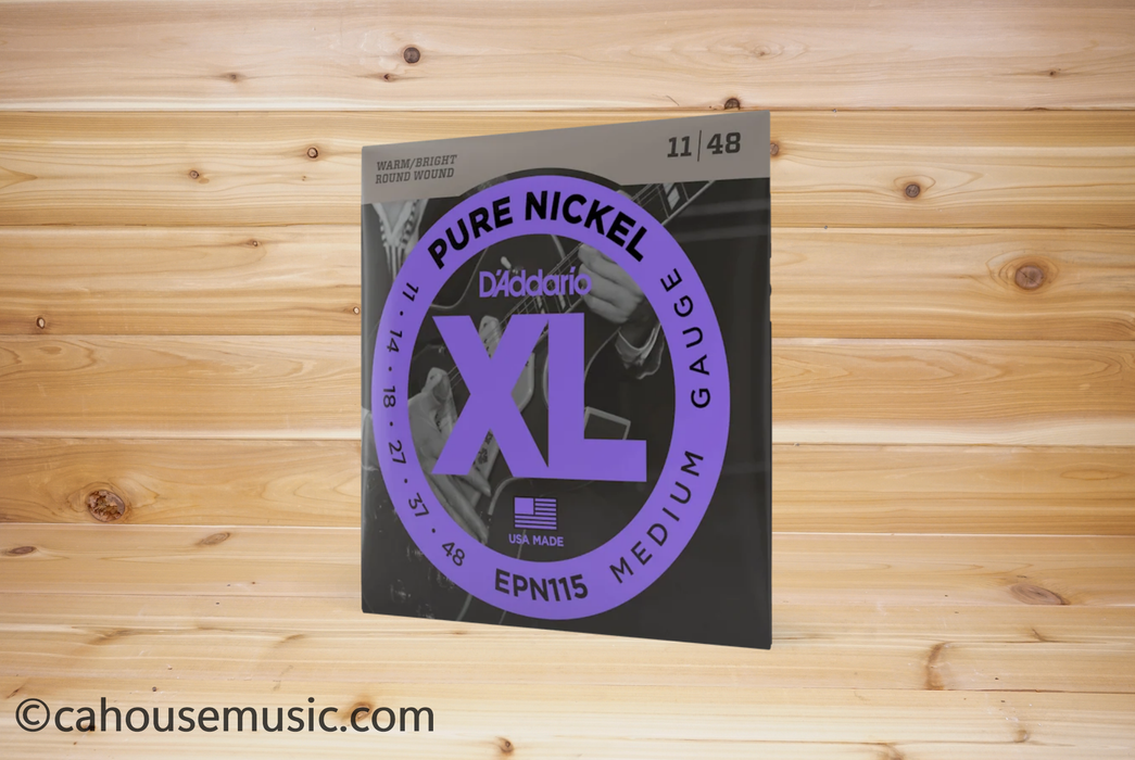 D'Addario EPN115 XL Pure Nickel Electric Guitar Strings Blues/Jazz Rock